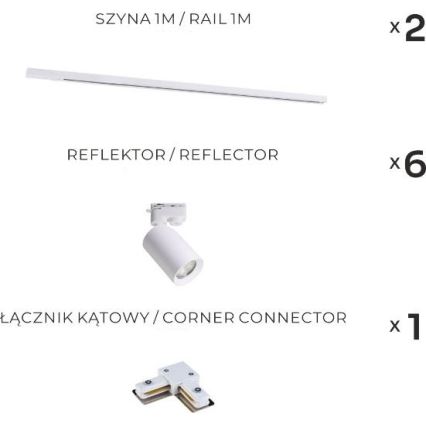 Zuma Line - Spot para trilho 6xGU10/35W/230V, branco