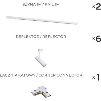 Zuma Line - Luminária de calha 6xGU10/35W/230V branca