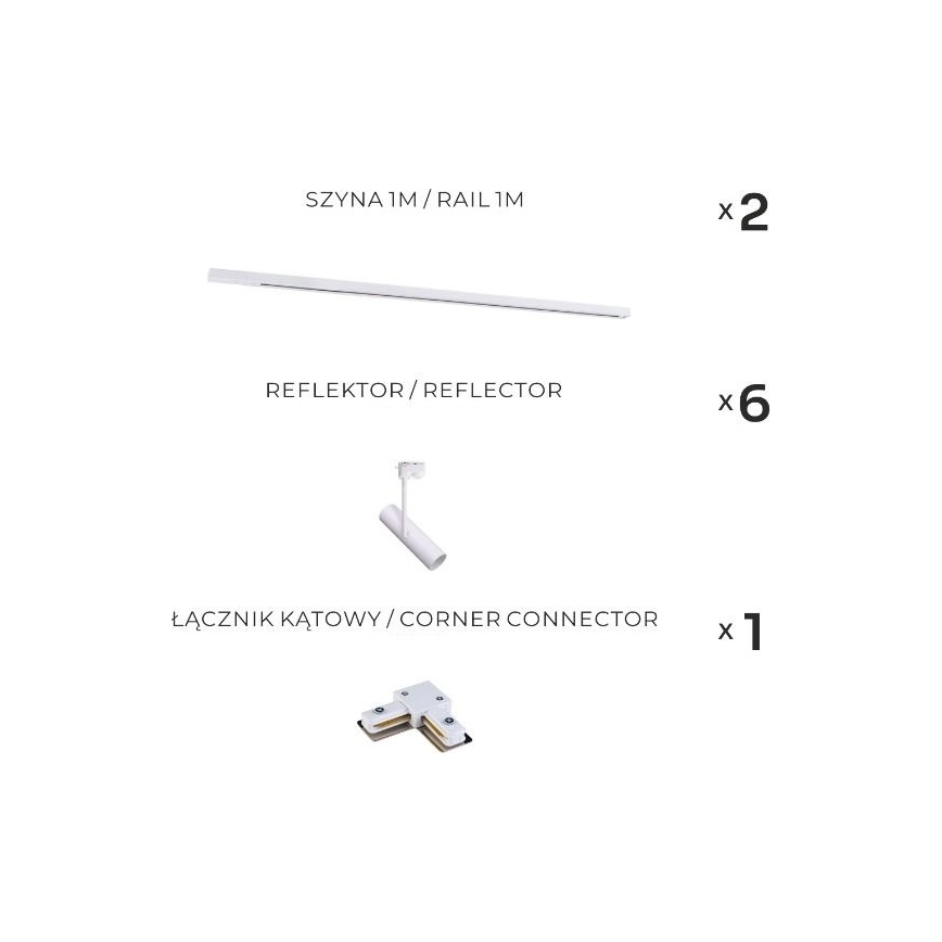 Zuma Line - Luminária de calha 6xGU10/35W/230V branca