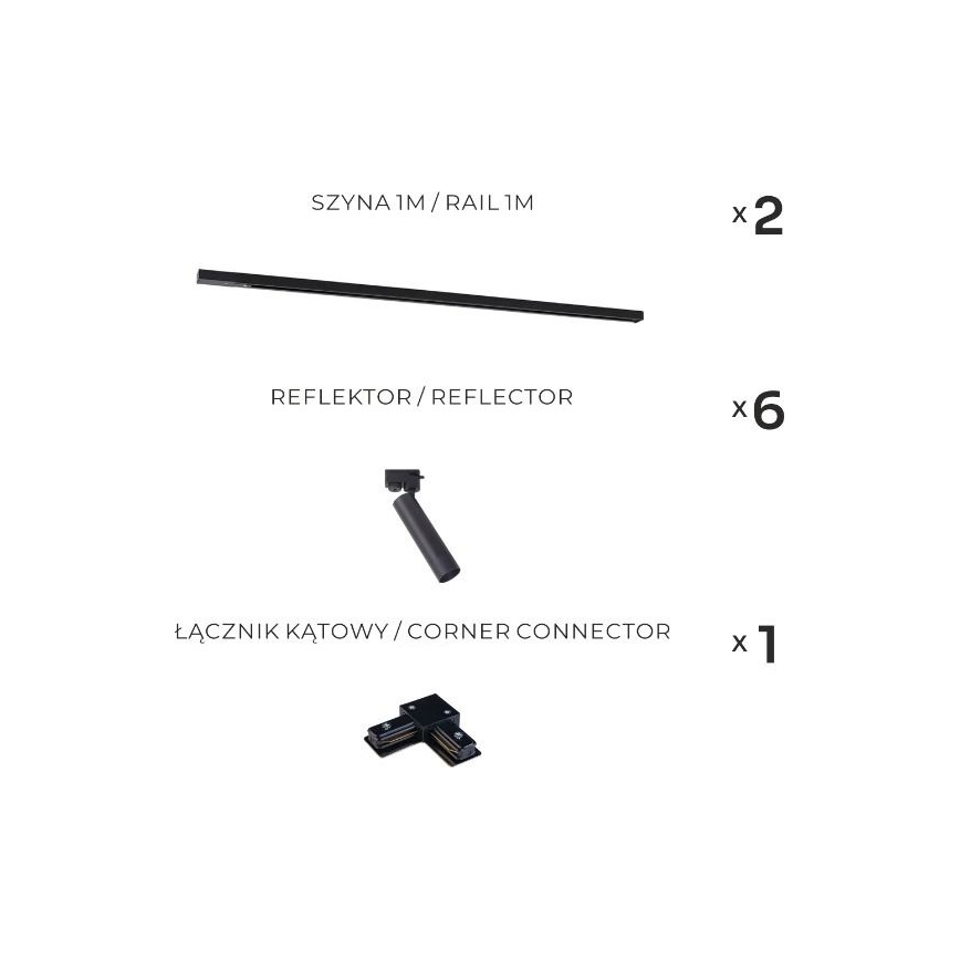 Zuma Line - Luminária para trilho 6xGU10/35W/230V, preta