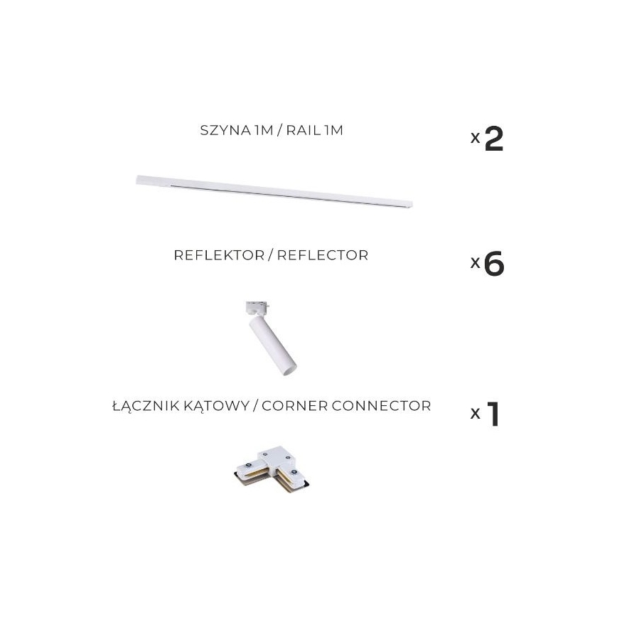 Zuma Line - Spot para calha 6xGU10/35W/230V branco