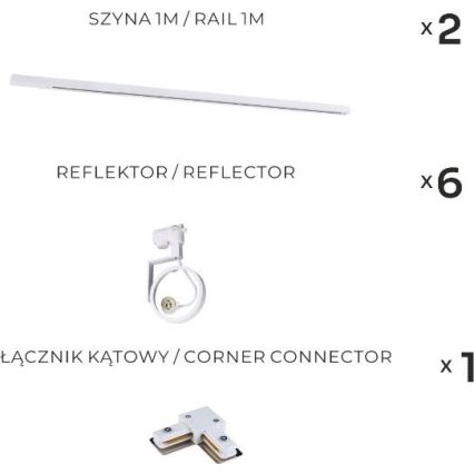 Zuma Line - Luminária com spots para trilho 6xGU10/15W/230V, branca