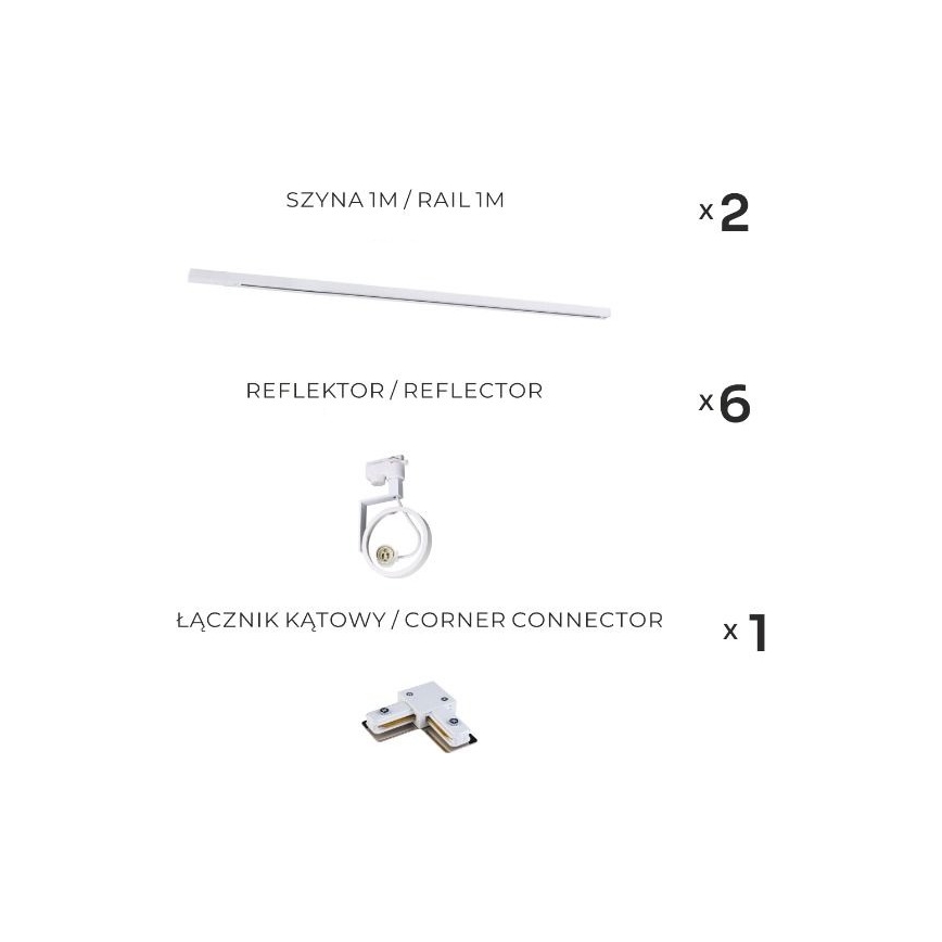 Zuma Line - Luminária com spots para trilho 6xGU10/15W/230V, branca