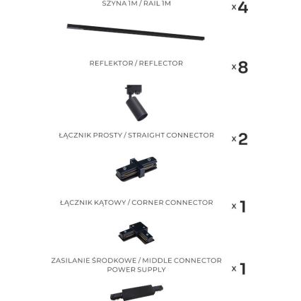 Zuma Line - Luminária de focos para sistema de trilho 8xGU10/35W/230V, preta