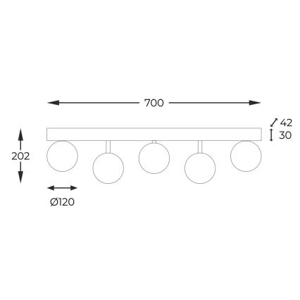 Zuma Line - Candeeiro integrado 5xG9/40W/230V