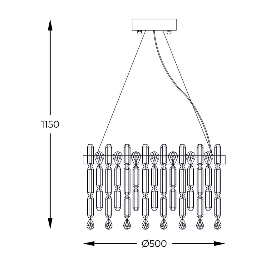 Zuma Line - Candeeiro suspenso 6xE14/40W/230V dourado