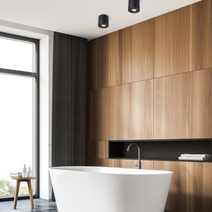 Zuma Line - LED RGBW regulável spot para casa de banho 1xGU10/6W/230V IP44 preto + controlo remoto