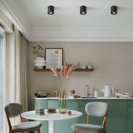 Zuma Line - LED RGBW regulável spot para casa de banho 1xGU10/6W/230V IP44 preto + controlo remoto