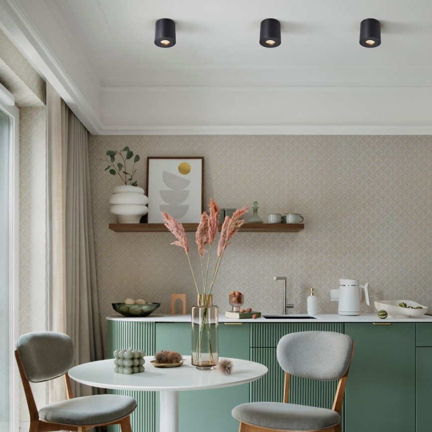 Zuma Line - LED RGBW regulável spot para casa de banho 1xGU10/6W/230V IP44 preto + controlo remoto