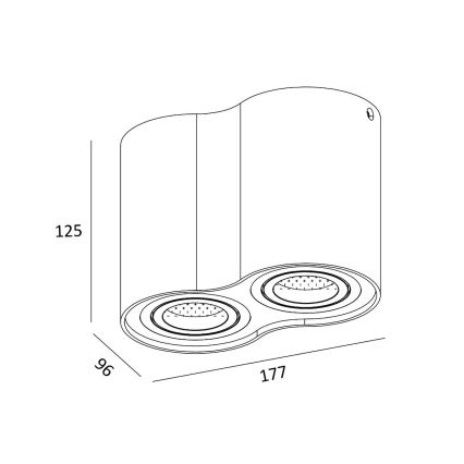 Zuma Line - Spot de teto 2xGU10/50W/230V preto