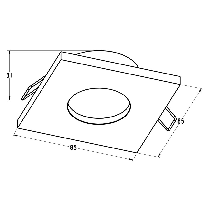 Zuma Line - Iluminação embutida de casa de banho 1xGU10/50W/230V IP54 preta