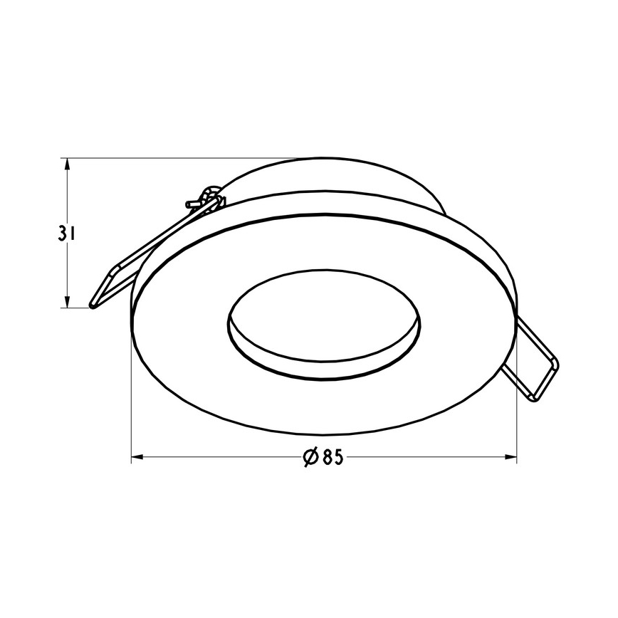 Zuma Line - Iluminação embutida de casa de banho 1xGU10/50W/230V IP54 preto