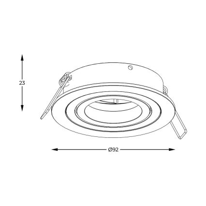 Zuma Line - Candeeiro de embutir 1xGU10/50W/230V preto