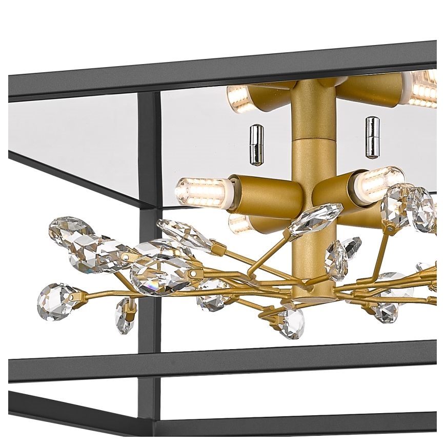 Zuma Line - Iluminação de teto de cristal 4xG9/33W/230V preto/dourado