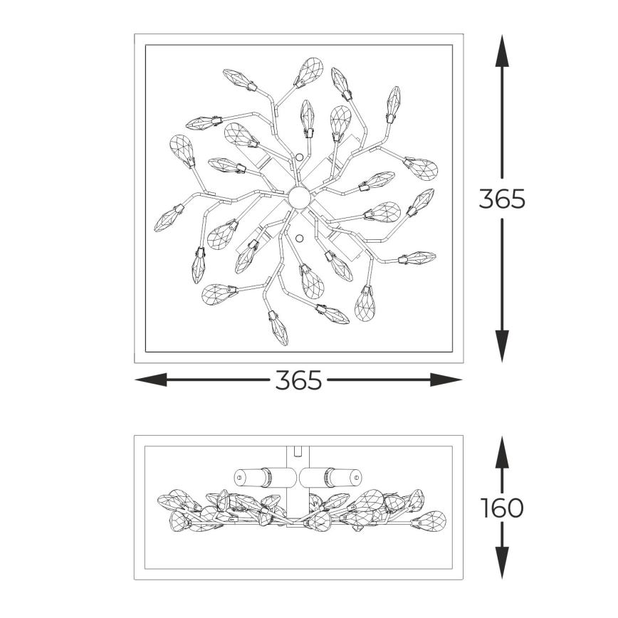 Zuma Line - Iluminação de teto de cristal 4xG9/33W/230V preto/dourado