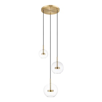 Zuma Line - Candeeiro suspenso LED 3xLED/5W/230V dourado