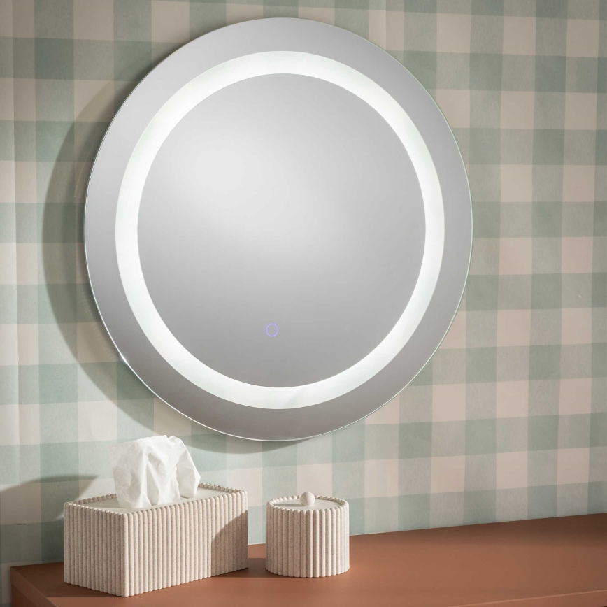 Zuma Line - Espelho de parede para casa de banho com retroiluminação LED integrada/36W/230V 3000/4000/6000K Ø 60 cm IP44