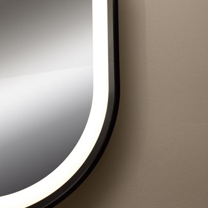 Zuma Line - Espelho de parede LED para casa de banho com retroiluminação LED/24W/230V 3000/4000/6000K 70x50 cm IP44 preto