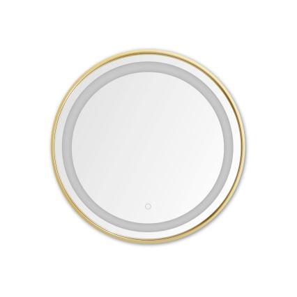 Zuma Line - Espelho de parede LED para casa de banho com retroiluminação LED/24W/230V 3000/4000/6000K d. 60 cm IP44 dourado