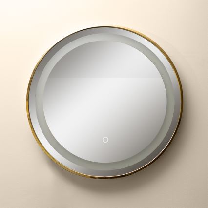 Zuma Line - Espelho de parede LED para casa de banho com retroiluminação LED/24W/230V 3000/4000/6000K d. 60 cm IP44 dourado