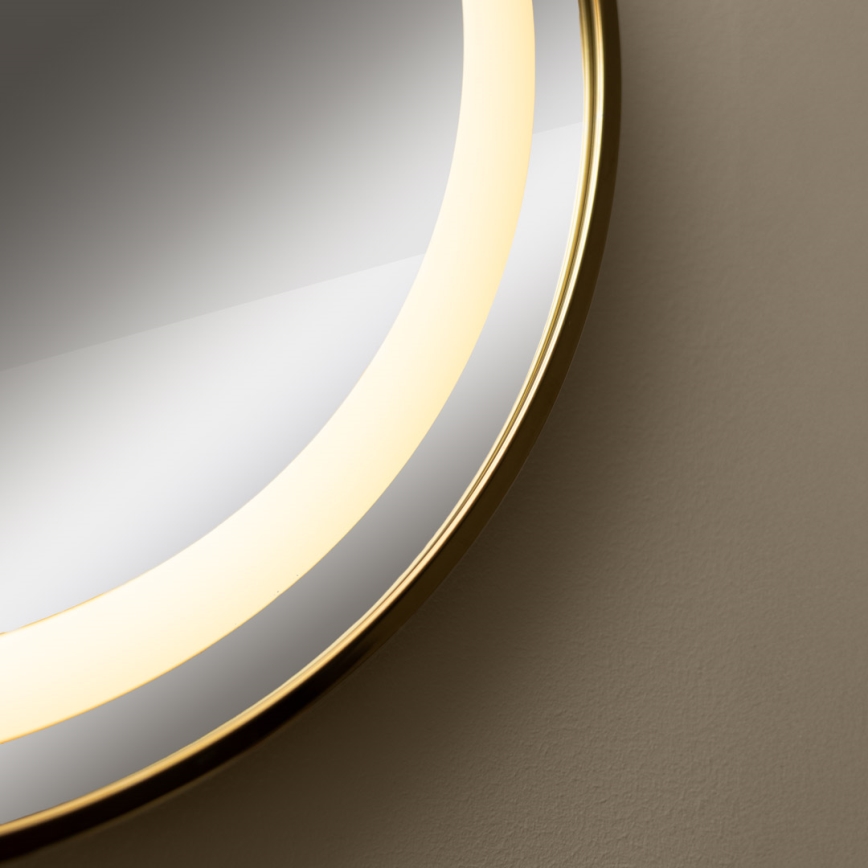 Zuma Line - Espelho de parede LED para casa de banho com retroiluminação LED/24W/230V 3000/4000/6000K d. 60 cm IP44 dourado