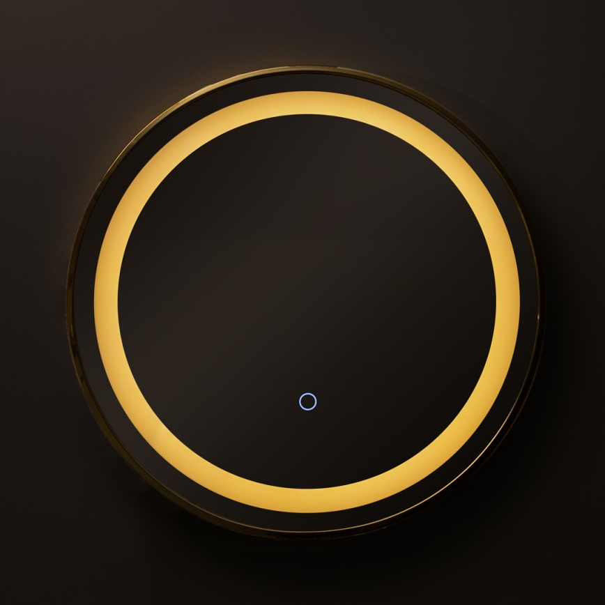 Zuma Line - Espelho de parede LED para casa de banho com retroiluminação LED/24W/230V 3000/4000/6000K d. 60 cm IP44 dourado