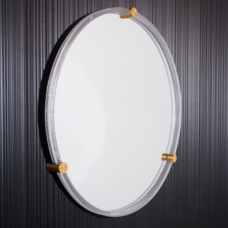 Zuma Line - Espelho de parede LED para casa de banho com retroiluminação LED/24W/230V 3000/4000/6000K d. 60 cm IP44 claro/dourado