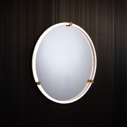 Zuma Line - Espelho de parede LED para casa de banho com retroiluminação LED/24W/230V 3000/4000/6000K d. 60 cm IP44 claro/dourado