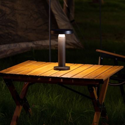 Zuma Line - Lâmpada de mesa solar recarregável LED dimmerizável LED/2W/2000 mAh IP44 preta
