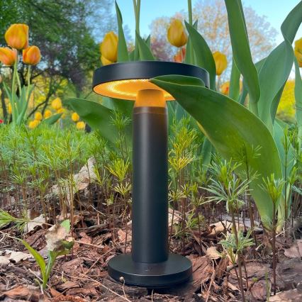 Zuma Line - Lâmpada de mesa solar recarregável LED dimmerizável LED/2W/2000 mAh IP44 preta