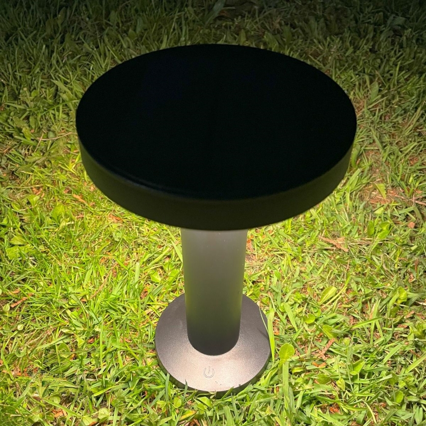 Zuma Line - Lâmpada de mesa solar recarregável LED dimmerizável LED/2W/2000 mAh IP44 preta