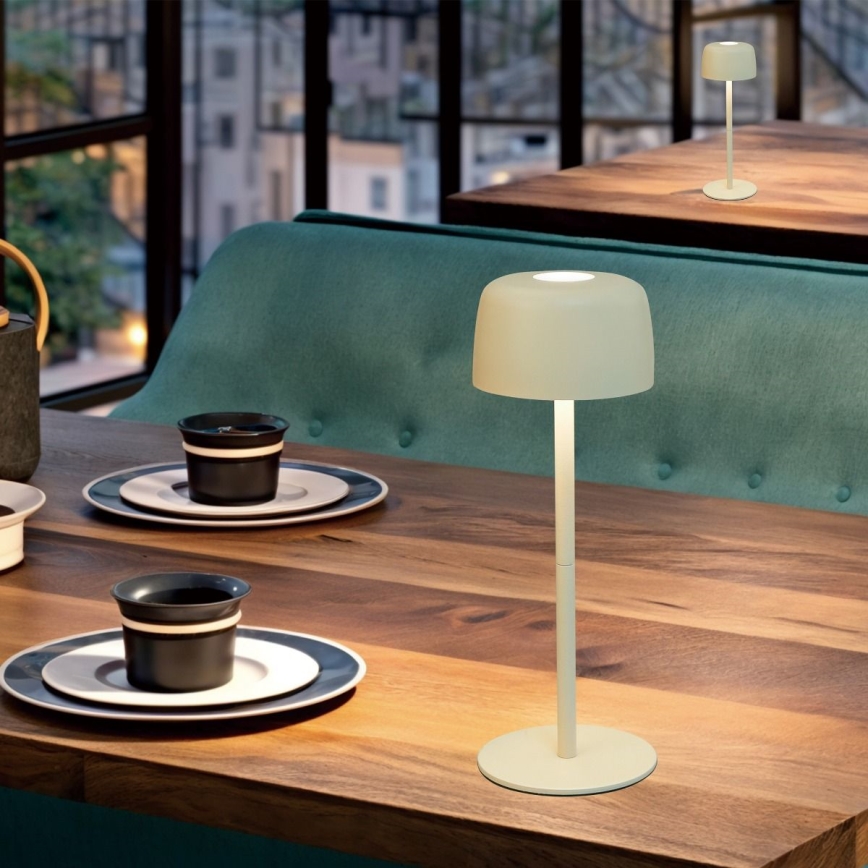 Zuma Line - Lâmpada de mesa recarregável LED dimmerizável LED/2W/1200 mAh IP44 creme