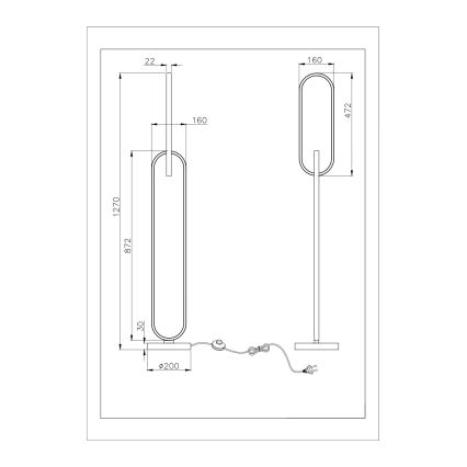 Zuma Line - Candeeiro de pé LED 2xLED/36W/230V preto/dourado