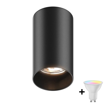 Zuma Line - Foco LED RGBW dimerizável 1xGU10/6W/230V preto + comando remoto