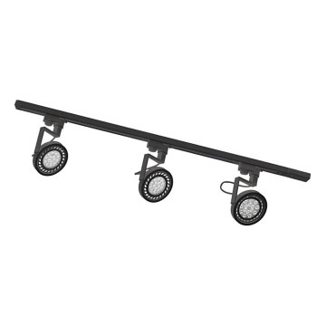Zuma Line - Foco para sistema de calha 3xGU10/15W/230V preto
