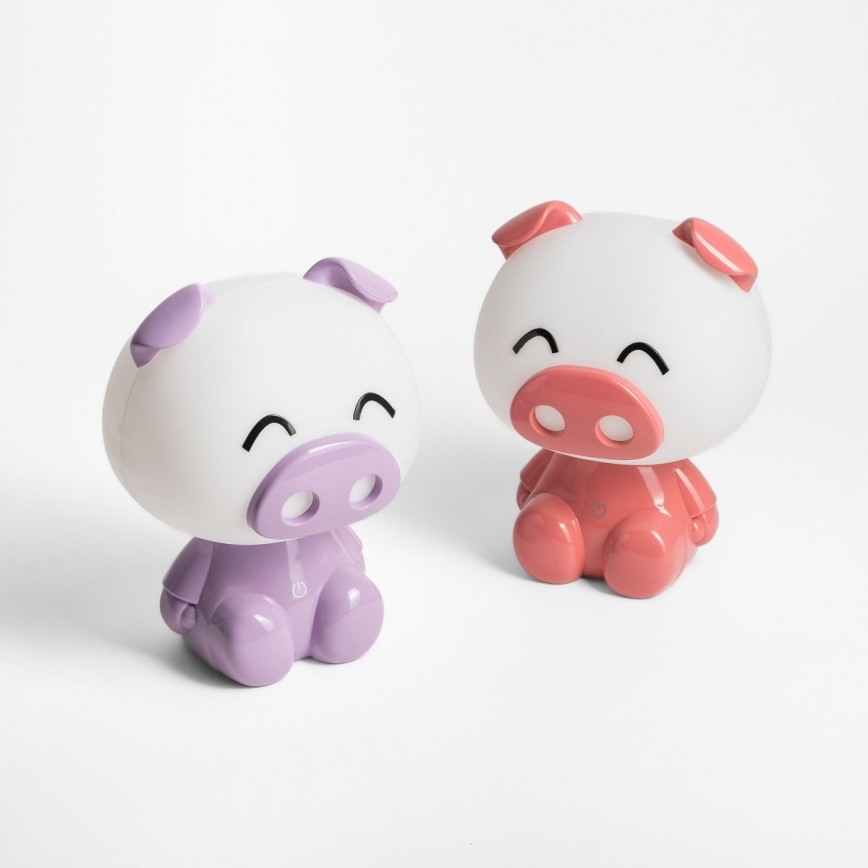 Zuma Line - Candeeiro de mesa LED regulável para crianças LED/3W/230V porco rosa