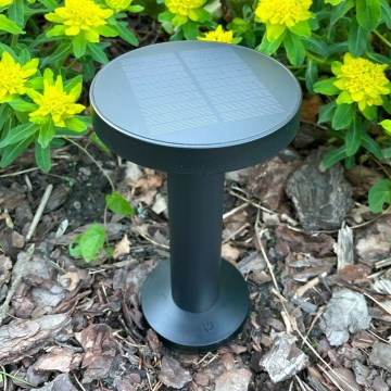 Zuma Line - Lâmpada de mesa solar recarregável LED dimmerizável LED/2W/2000 mAh IP44 preta
