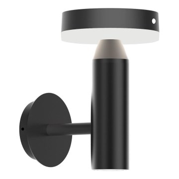 Zuma Line - Lâmpada de parede solar LED com sensor de movimento e crepúsculo LED/4,5W/2000 mAh IP44 preta