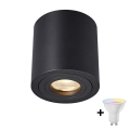 Zuma Line - LED RGBW regulável spot para casa de banho 1xGU10/4,8W/230V IP44 preto + controlo remoto