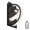 Zuma Line - Luminária de parede em cristal LED dimmerizável LED/18W/230V 2700-6000K preta + comando à distância