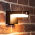 Zuma Line - Luminária de parede solar LED com sensor de movimento e crepúsculo LED/4,5W/2000 mAh IP44 preta