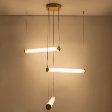 Zuma Line - Lustre LED dimerizável em cabo LED/64W/230V 2700-6500K dourado + controlo remoto