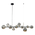 Zuma Line - Lustre suspenso por cabo 10xG9/8W/230V preto/preto fumê