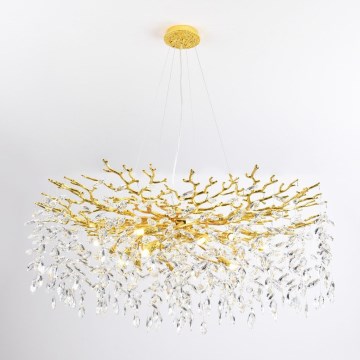 Zuma Line - Lustre suspenso por cabo 14xG9/3,5W/230V Ø 100 cm dourado