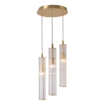 Zuma Line - Lustre suspenso por cabo 3xE14/7W/230V dourado