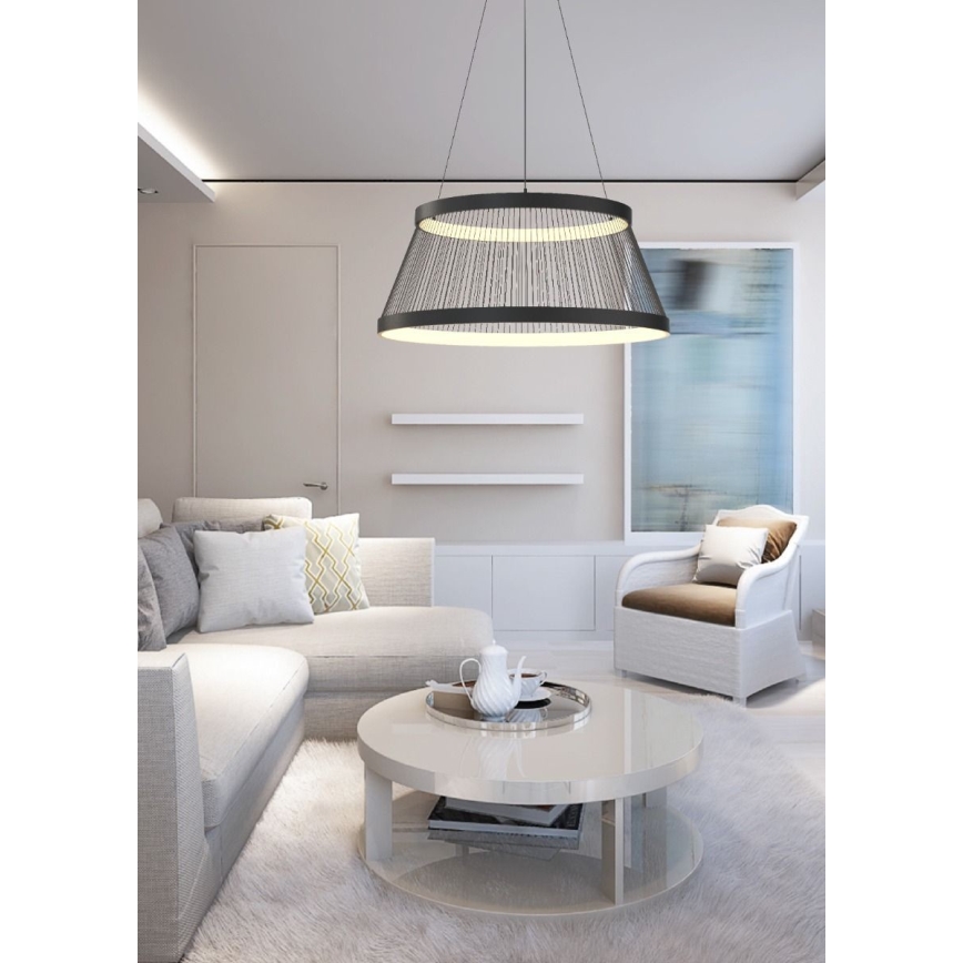 Zuma Line - Candeeiro suspenso LED com regulação LED/53W/230V 2700-6000K preto + comando