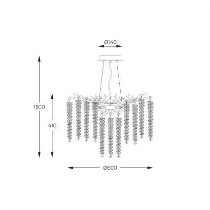 Zuma Line - Candeeiro suspenso 8xG9/3,5W/230V dourado