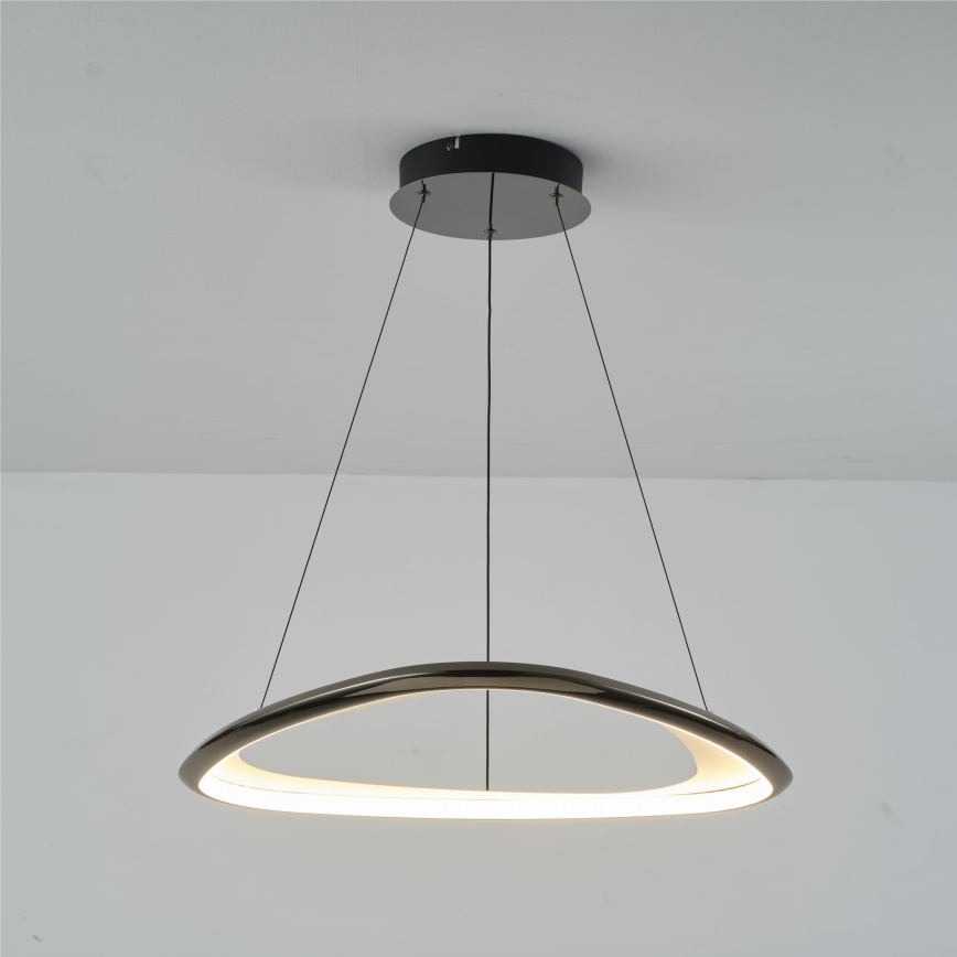 Zuma Line - Candeeiro suspenso LED com regulação LED/34W/230V 3000K preto cromado brilhante