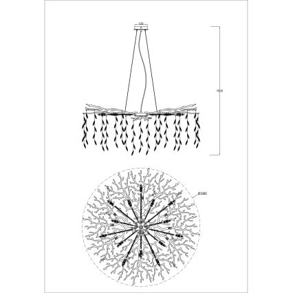Zuma Line - Lustre suspenso por cabo 14xG9/3,5W/230V Ø 100 cm dourado