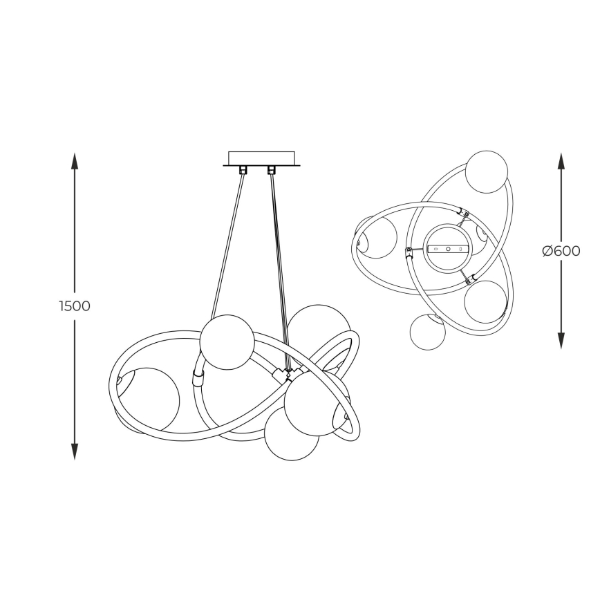 Zuma Line - Candeeiro suspenso 5xG9/3,5W/230V dourado
